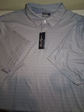 Hogan Men’s Navy and White Micro-Print Polo Size 3xl New With Tags